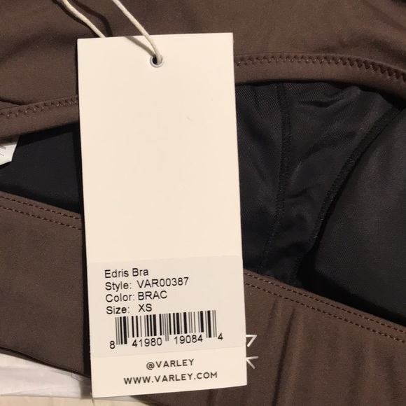 NWT Varley Edris Open Back Sports Bra in Solid Brown Size XS - Picture 5 of 5